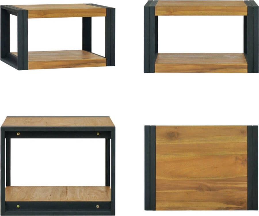 VidaXL Badkamerwandkast 60x45x35 cm massief teakhout Badkamerkast Badkamerkasten Badkamer Kast Badkamerkastje