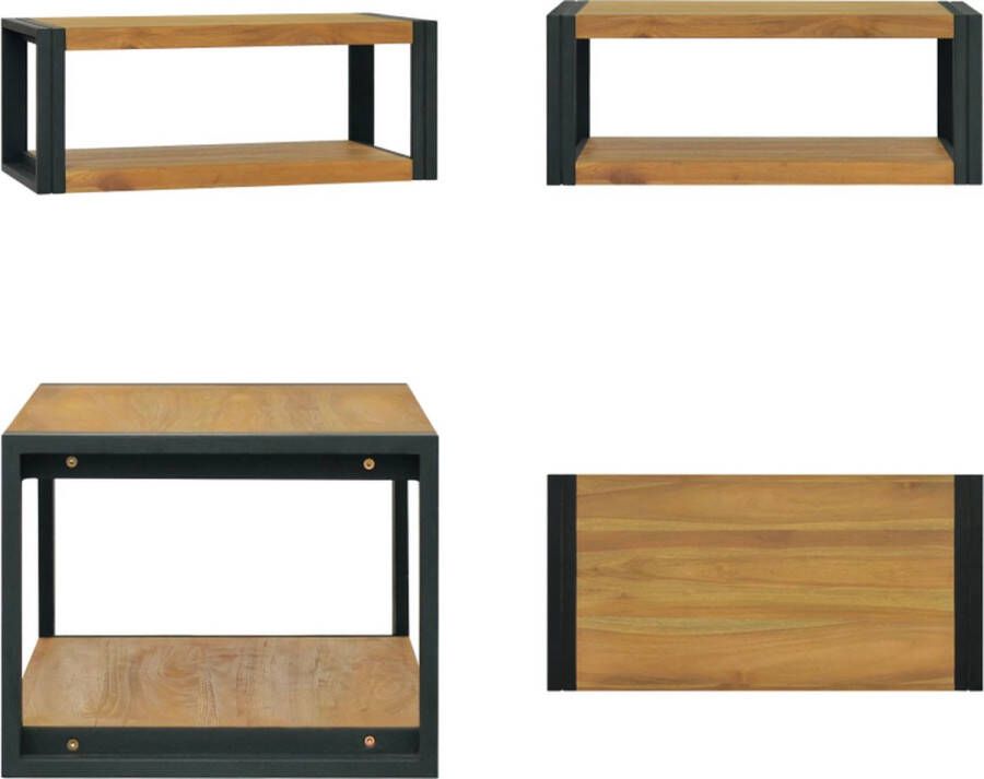 VidaXL Badkamerwandkast 90x45x35 cm massief teakhout Badkamerkast Badkamerkasten Badkamer Kast Badkamerkastje