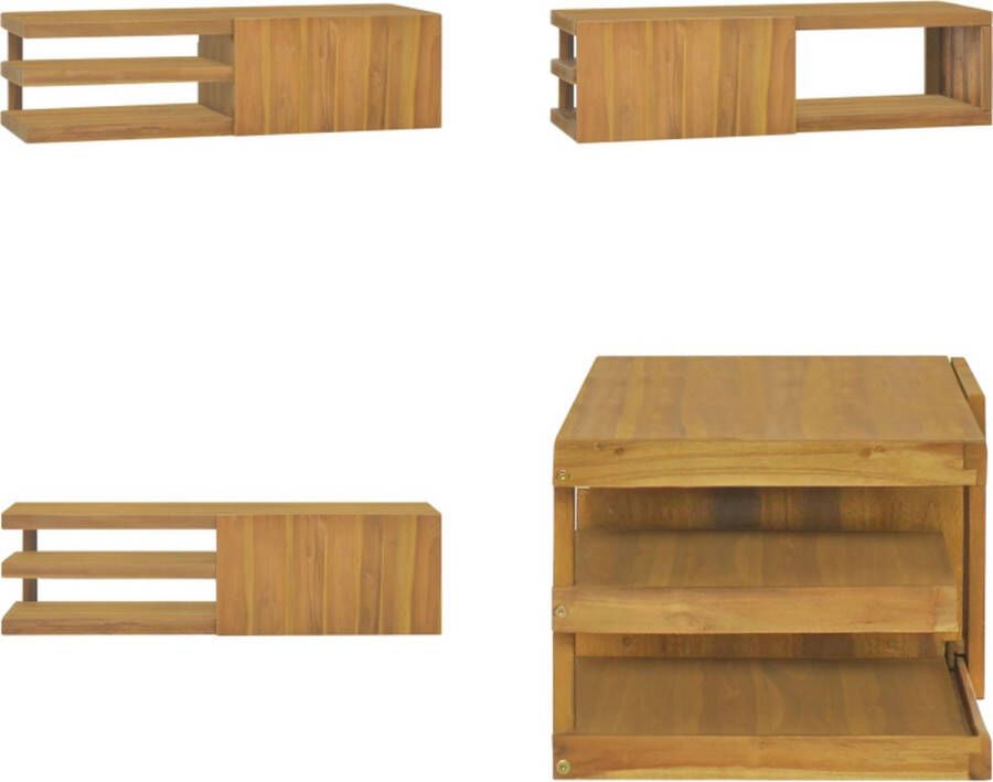 VidaXL Badkamerwandkast 110x40x30 cm massief teakhout Badkamerkast Badkamerkasten Badkamer Kast Badkamerkastje