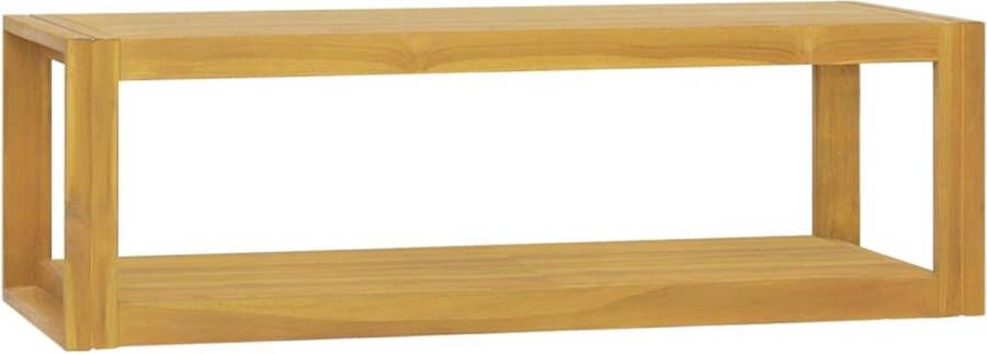 VidaXL Badkamerwandkast Massief Teakhout 110x45x35cm Badkamerkast Teakwood Badkamermeubilair Wandmontage Opbergruimte Doucheaccessoire - Foto 2