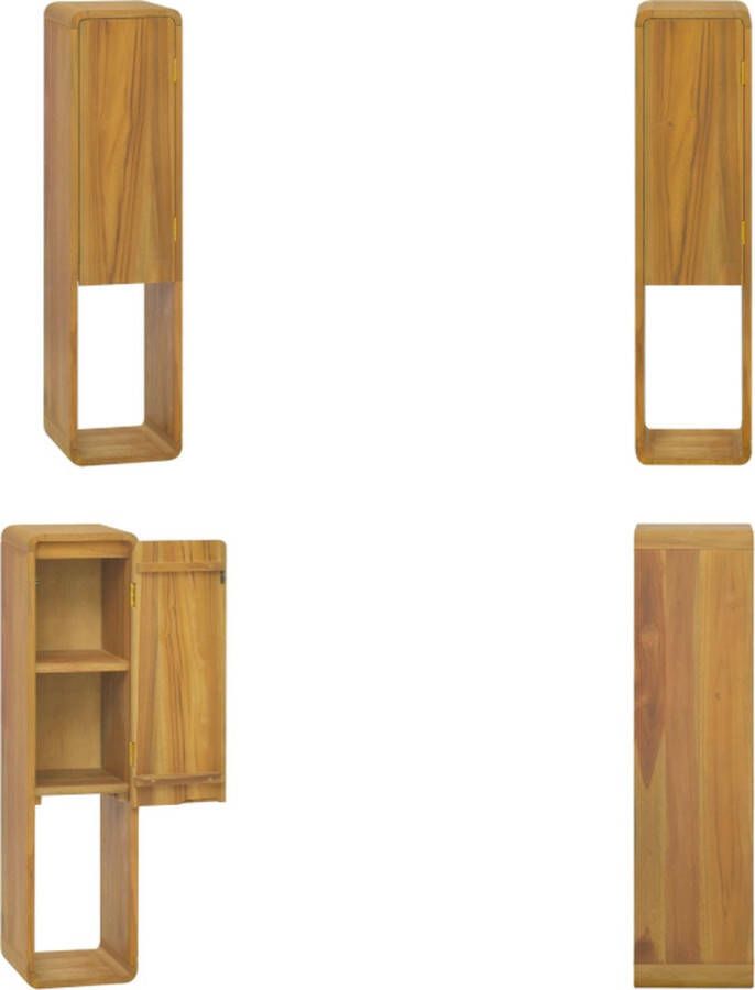 VidaXL Badkamerwandkast 25x25x100 cm massief teakhout Badkamerkast Badkamerkasten Badkamer Kast Badkamerkastje
