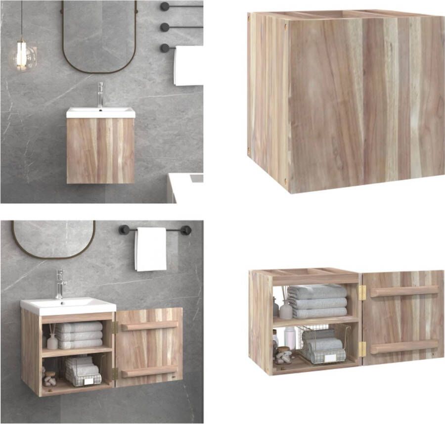 VidaXL Badkamerwandkast 41x38x40 cm massief teakhout Badkamerkast Badkamerkasten Badkast Houten Kast
