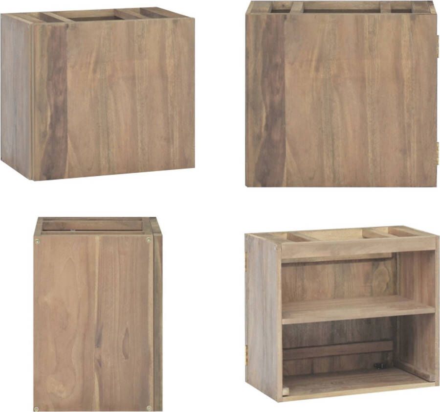 VidaXL Badkamerwandkast 45x30x40 cm massief teakhout Badkamerkast Badkamerkasten Badkast Houten Kast
