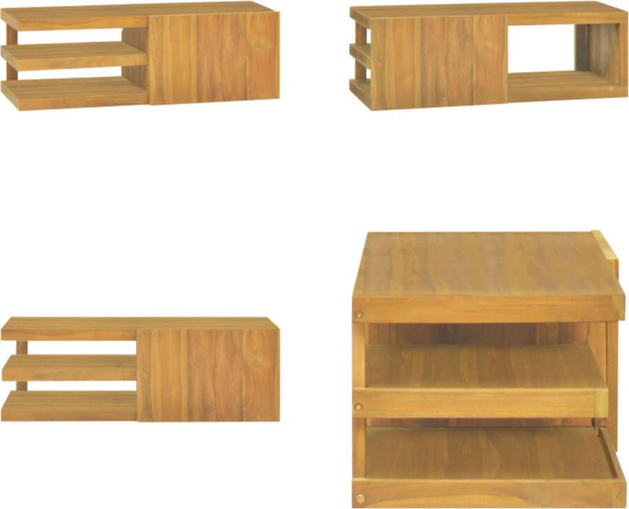 VidaXL Badkamerwandkast 90x40x30 cm massief teakhout Badkamerkast Badkamerkasten Badkamer Kast Badkamerkastje