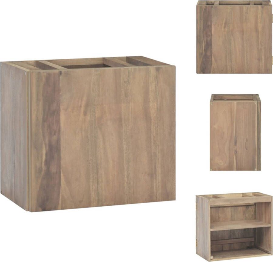 VidaXL Badkamerkast Badkamerkasten Badkast Houten Kast Badkamerwandkast 45x30x40 cm massief teakhout - Foto 2