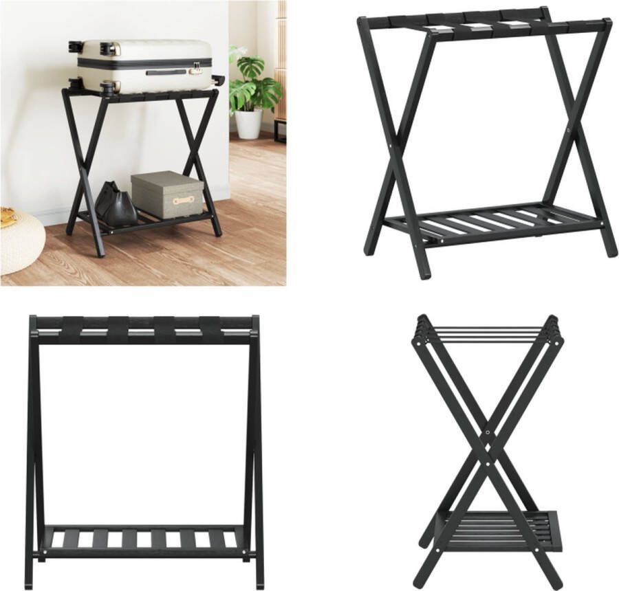 VidaXL -Bagagerek-68x38x58-cm-bamboe-zwart