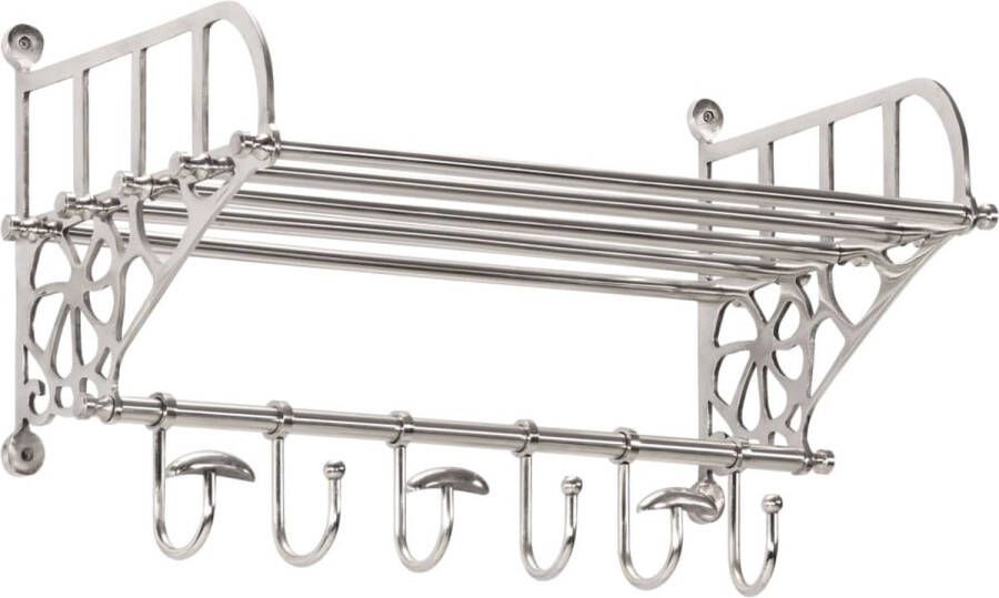 VidaXL -Bagagerek-met-kleerhangers-wandmontage-aluminium