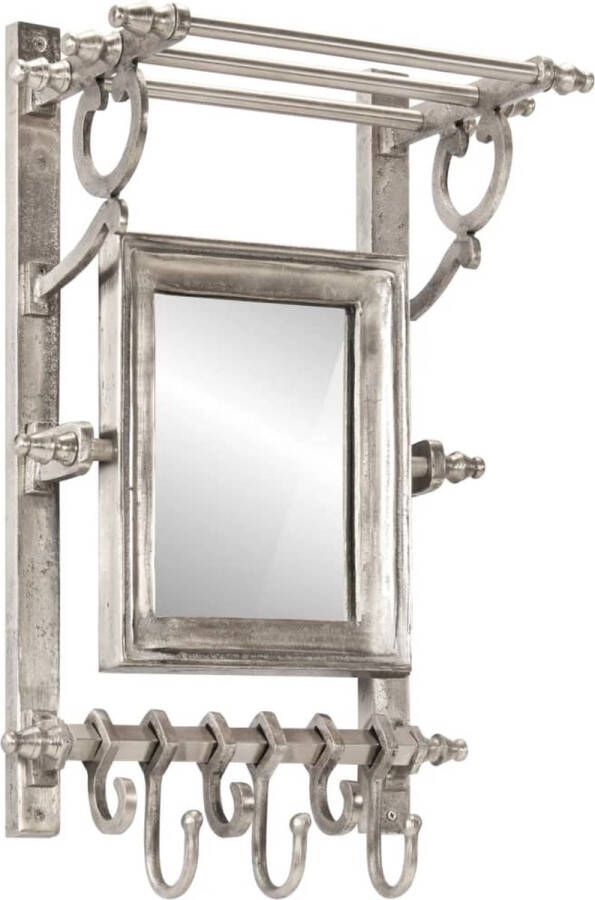 VidaXL -Bagagerek-met-kleerhangers-wandmontage-aluminium