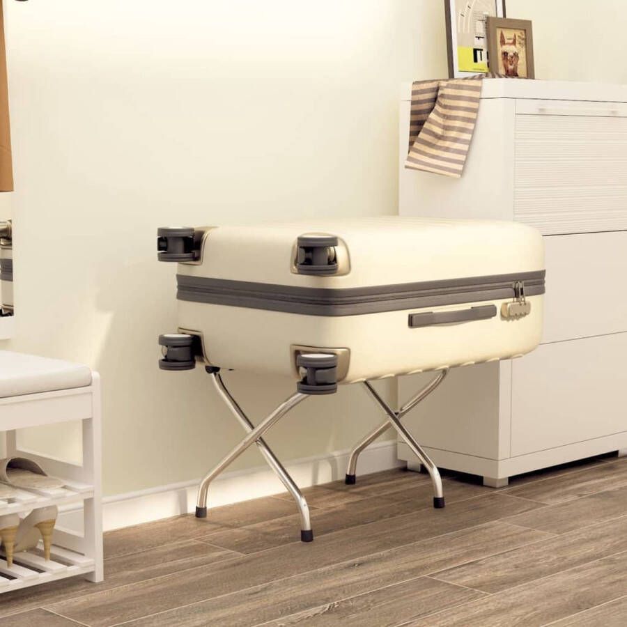 VidaXL -Bagagerek-met-rugleuning-56x39x52-cm-zilverkleurig - Foto 2