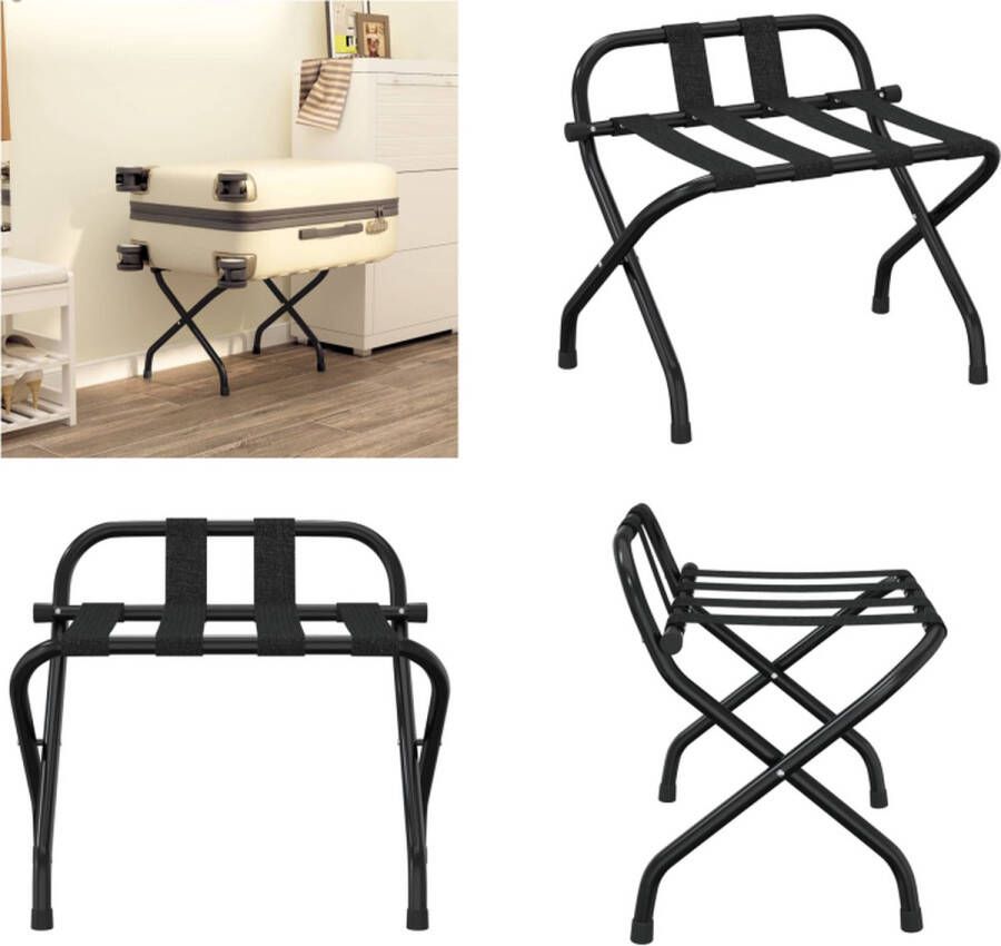 VidaXL -Bagagerek-met-rugleuning-56x39x52-cm-zwart - Foto 2