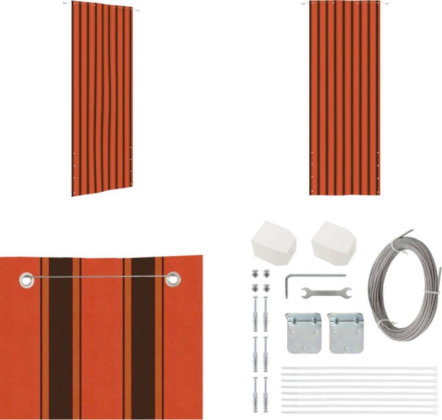VidaXL Balkonscherm 80x240 cm oxford stof oranje en bruin Balkonscherm Balkonschermen Privacyscherm Scherm