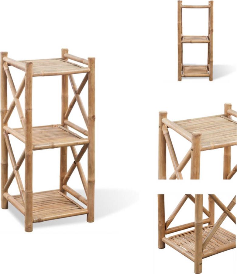 VidaXL Staande Plank Staande Planken Badkamerschap Display Schap Rek 3-laags vierkant bamboe