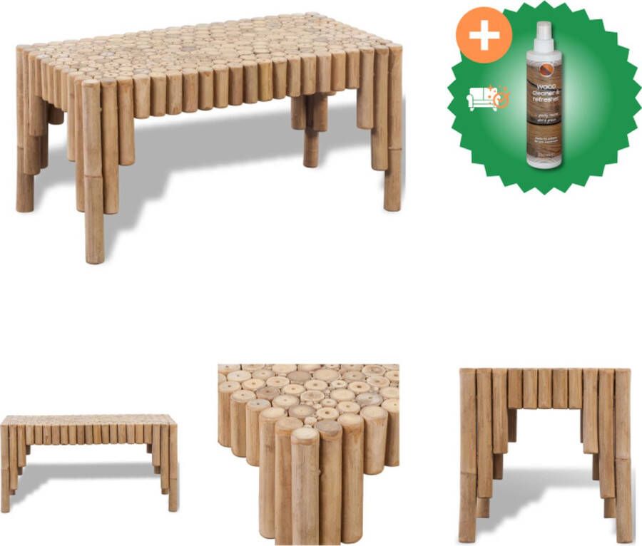 VidaXL Bamboe Salontafel 70x35x35 cm Weerbestendig Tafel Inclusief Houtreiniger en verfrisser