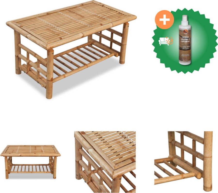 VidaXL Bamboe Salontafel 90 x 50 x 45 cm Bruin Tafel Inclusief Houtreiniger en verfrisser