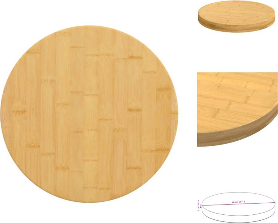 VidaXL Tafelblad Tafelbladen Vervangend Tafelblad Blad Tafelblad Ø 40x4 cm bamboe