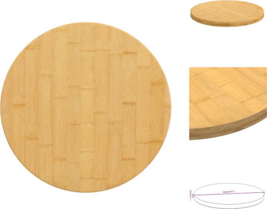 VidaXL Bamboe Tafelblad 50 x 2.5 cm Duurzaam Veelzijdig Eenvoudig schoon te maken Tafelonderdeel