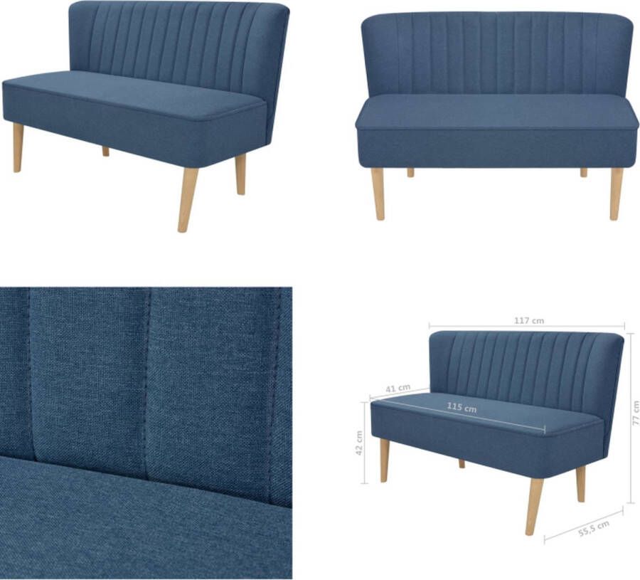 VidaXL Bank 117x55 5x77 cm stof blauw Bank Banken Sofa's