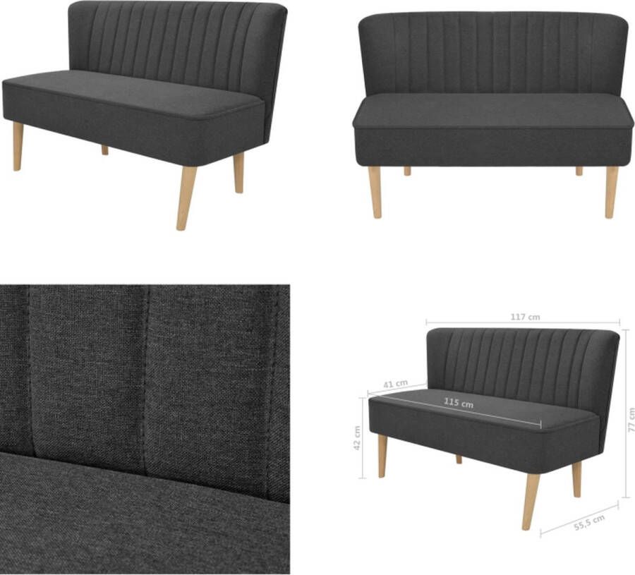 VidaXL Bank 117x55 5x77 cm stof donkergrijs Bank Banken Sofa's
