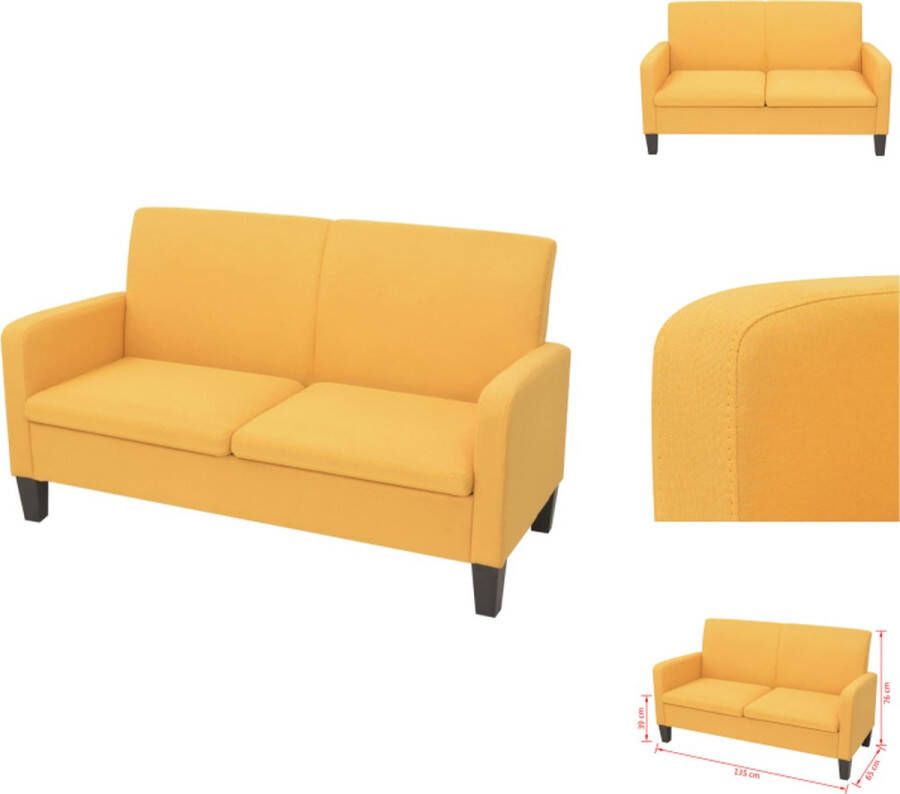 VidaXL Tweezitsbank Tweezitsbanken Tweezits Bank Tweezits Banken Tweezitsbank 135x65x76 cm geel