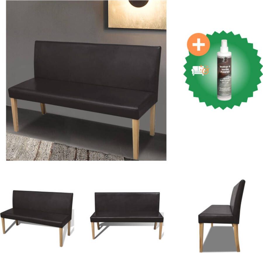VidaXL Bank Grenenhouten Frame Donkerbruin 139.5 x 50 x 86 cm Comfortabele Schuimvulling Hocker Inclusief Reiniger