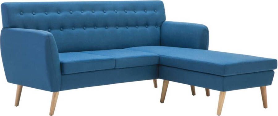 VidaXL -Bank-L-vormig-171 5x138x81 5-cm-stof-blauw - Foto 1