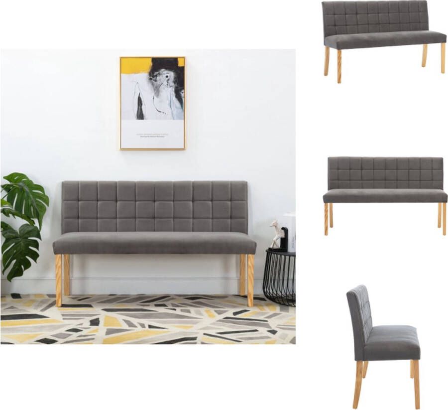 VidaXL Bank Line Patroon Grijs Fluweel 140x56x86 cm Eenvoudig te monteren Hocker