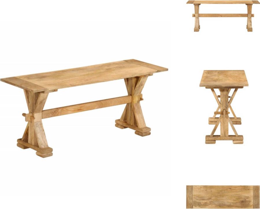 VidaXL Bank Massief Mangohout Woonkamer Hal Kleedkamerbank 110 x 35 x 45 cm Max 110 kg draagvermogen Bank