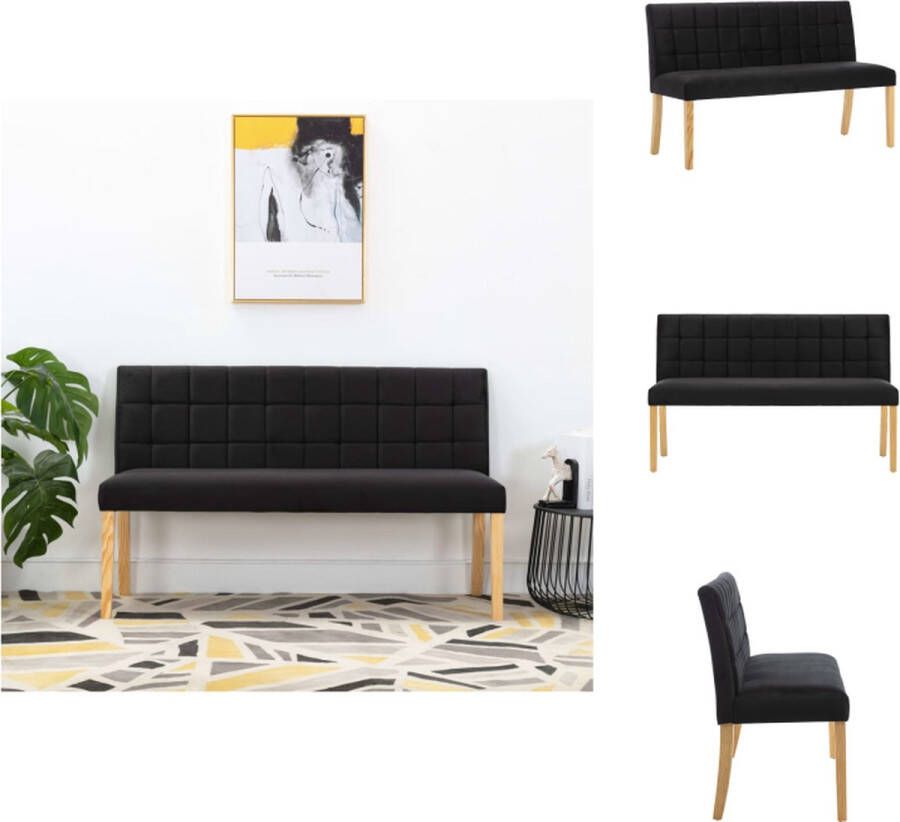 VidaXL Bankje Bankjes Fluwelen Bank Fluwelen Bankje 140 cm fluweel zwart