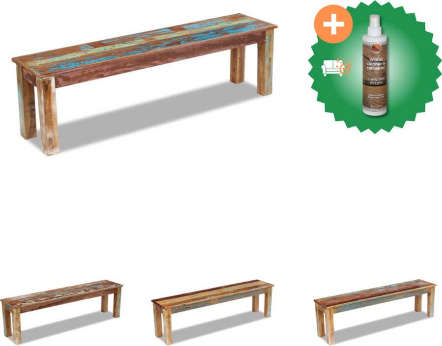 VidaXL Bank Vintage Hout 160 x 35 x 46 cm Handgemaakt Hocker Inclusief Houtreiniger en verfrisser