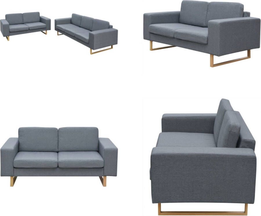 VidaXL Bankenset 2 + 3-zits lichtgrijs Bank Banken Bankje Bankjes