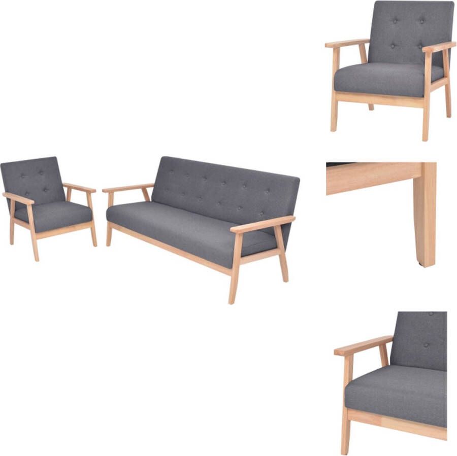 VidaXL -Bankstel-stof-donkergrijs-2-delig