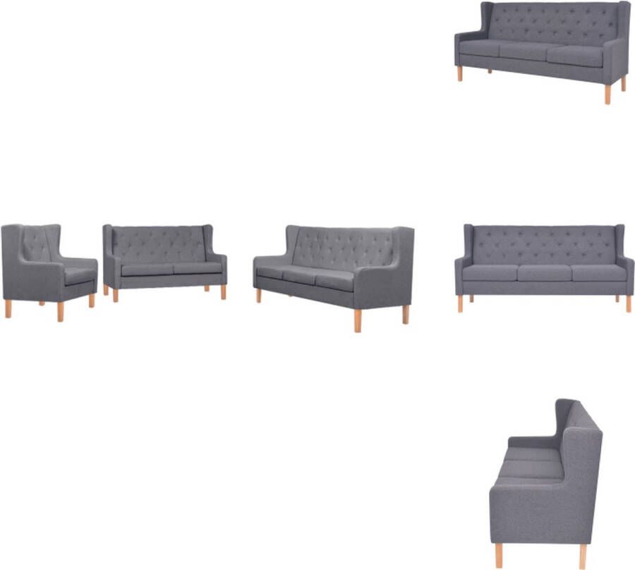 VidaXL Bankstel Bankstellen Moderne Bank Moderne Banken Bankstel stof grijs 3-delig