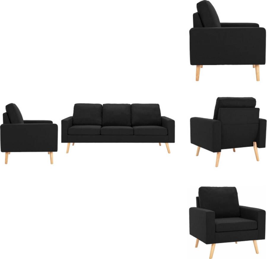 VidaXL Bankenset Onze set Banken Afmeting- 184 x 76 x 82.5 cm Kleur- zwart Bank