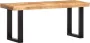 VIDAXL Bankje 110 cm massief ruw mangohout en staal - Thumbnail 2
