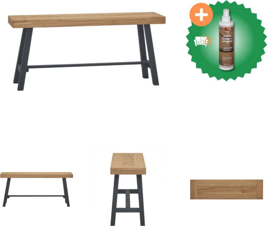 VidaXL Bankje 110 cm massief teakhout Bank Inclusief Houtreiniger en verfrisser