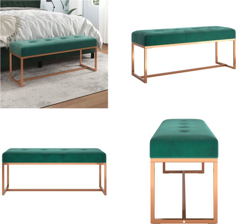 VidaXL Bankje 110x36x45 cm fluweel donkergroen Bankje Bankjes Bank Zitbank