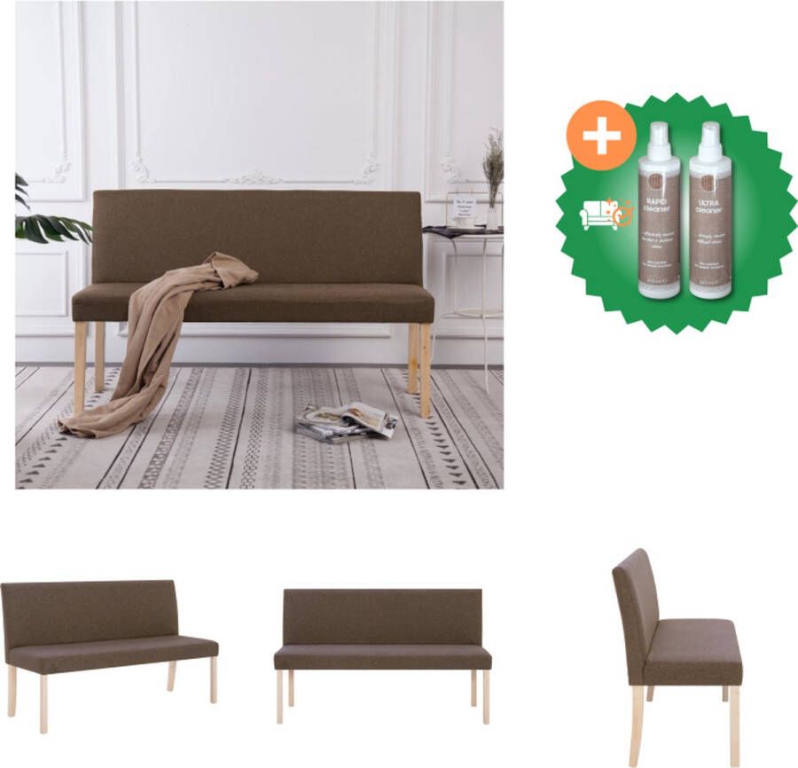VidaXL Bankje 139-5 cm polyester bruin Hocker Inclusief Onderhoudsset