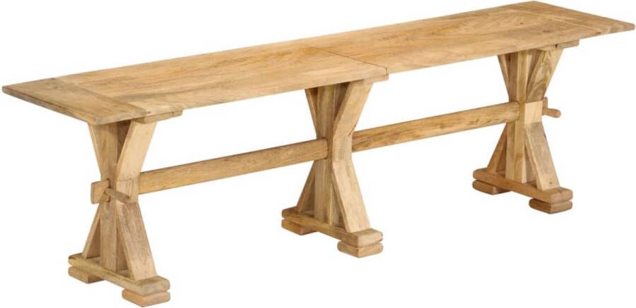 VidaXL Bankje Massief Mangohout 160x35x45 cm Mango Bank Houten Bank Zitbank Bank Voor Woonkamer Halbank Bruine Bank Vintage Bank Duurzame Bank Design Bank Stijlvolle Bank - Foto 2