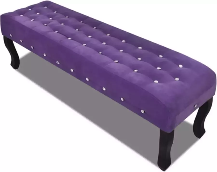 VidaXL Bankje met kristallen knopen fluweel stof paars