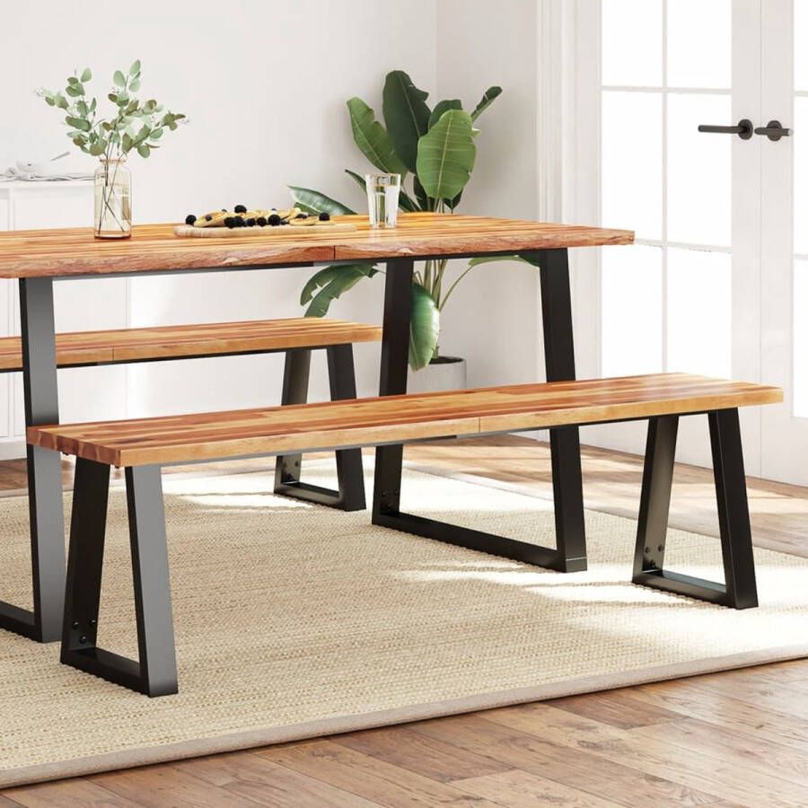 VidaXL -Bankje-met-natuurlijke-rand-160-cm-massief-acaciahout - Foto 2