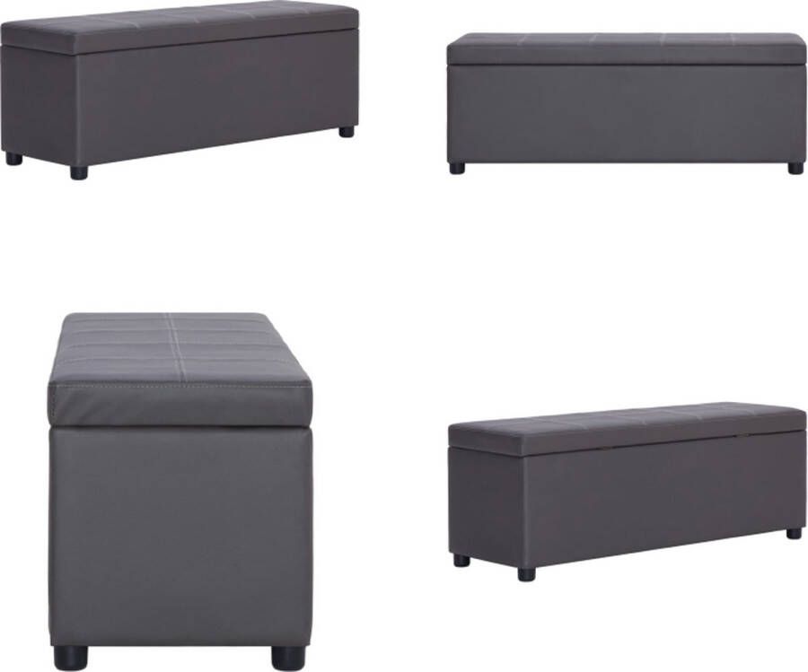 VidaXL Bankje met opbergvak 116 cm kunstleer grijs Bank Banken Bankje Bankjes