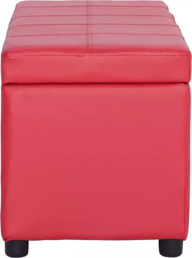 VidaXL -Bankje-met-opbergvak-116-cm-kunstleer-rood - Foto 2