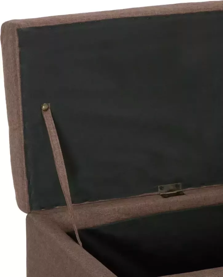 VidaXL -Bankje-met-opbergvak-116-cm-polyester-bruin - Foto 2