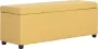 VidaXL Bankje met opbergvak 116 cm polyester geel - Thumbnail 1