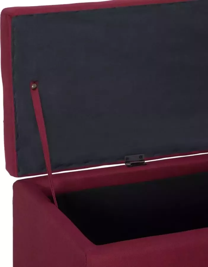 VIDAXL Bankje met opbergvak 116 cm polyester wijnrood