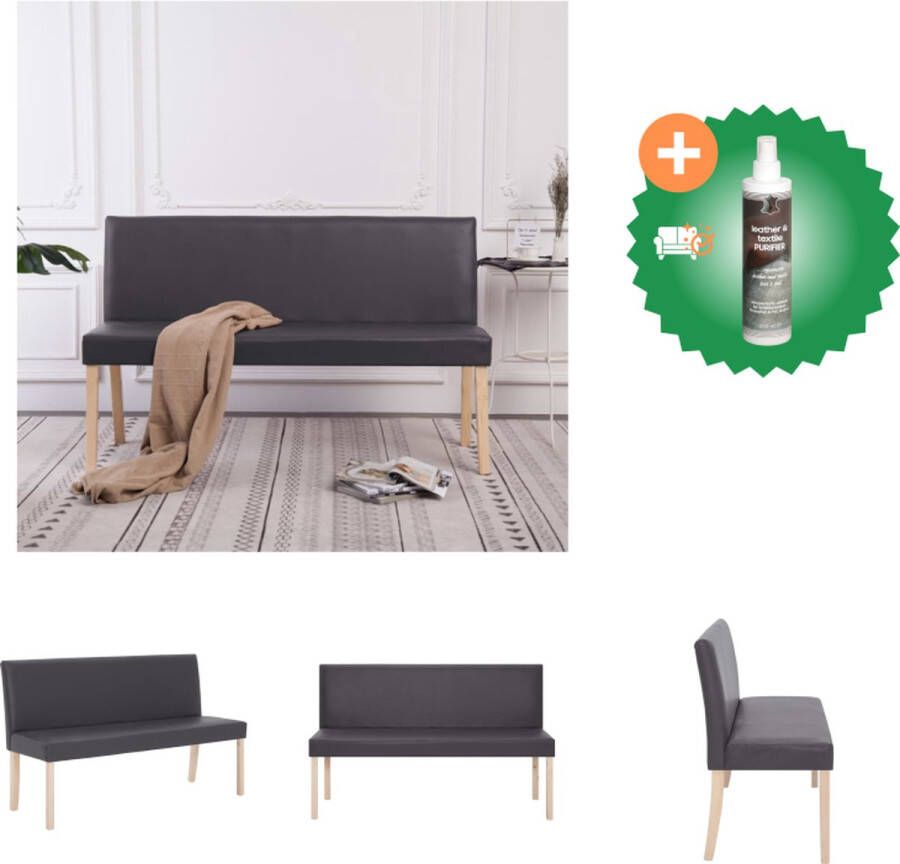 VidaXL bankjes Grijs en naturel Massief grenenhouten frame 139.5 x 54 x 85.5 cm Klassieke uitstraling Hocker Inclusief Reiniger