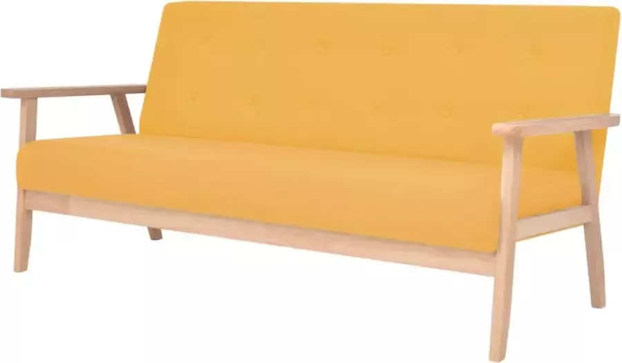 VidaXL Bankstel stof geel 2-delig - Foto 2