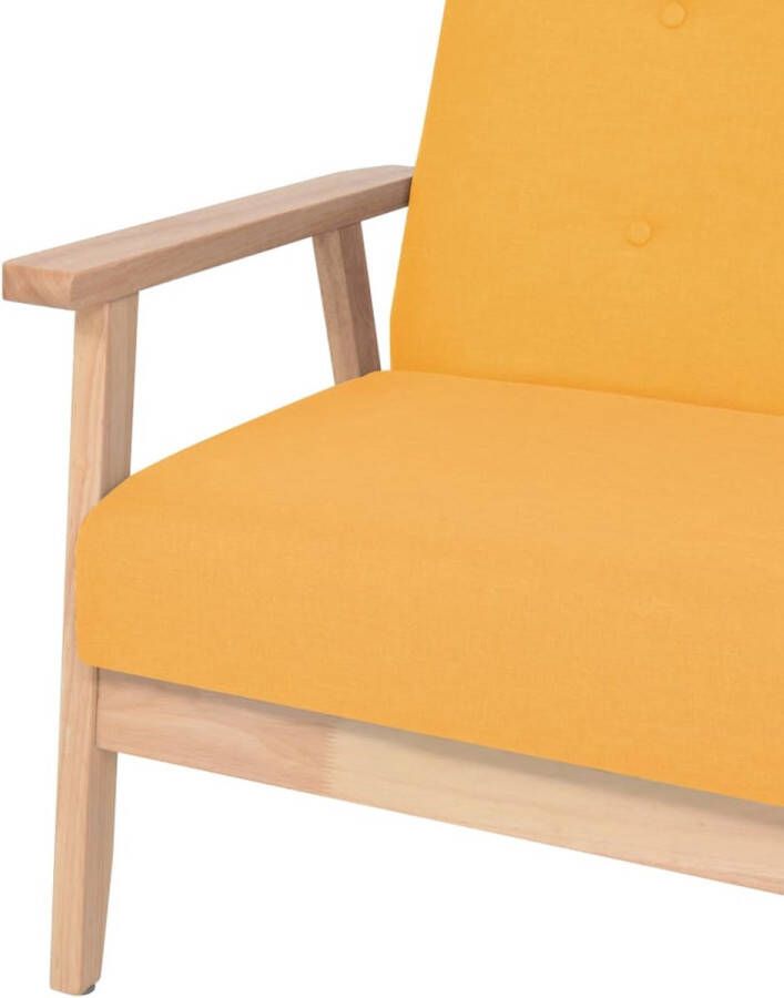 VidaXL -Bankstel-stof-geel-2-delig - Foto 2