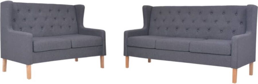 Vida XL vidaXL Bankstel stof grijs 2-delig-VXL-274934