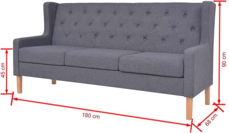 VidaXL -Bankstel-stof-grijs-2-delig - Foto 3